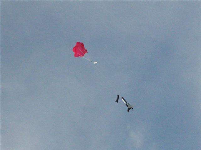 Landung am Fallschirm