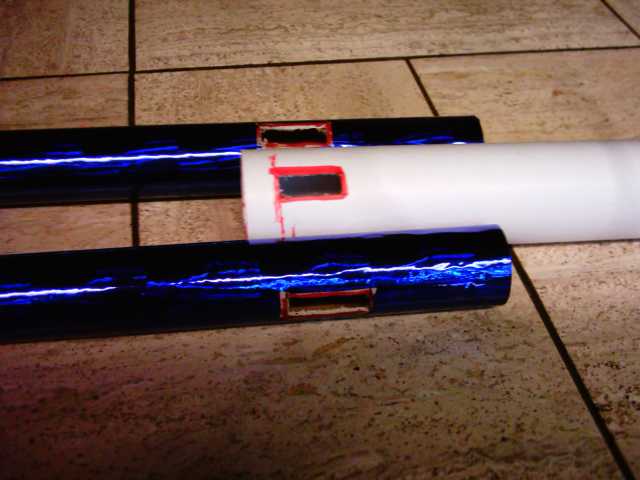 So liegen Seitenrohre und eins der Mittel zueinander